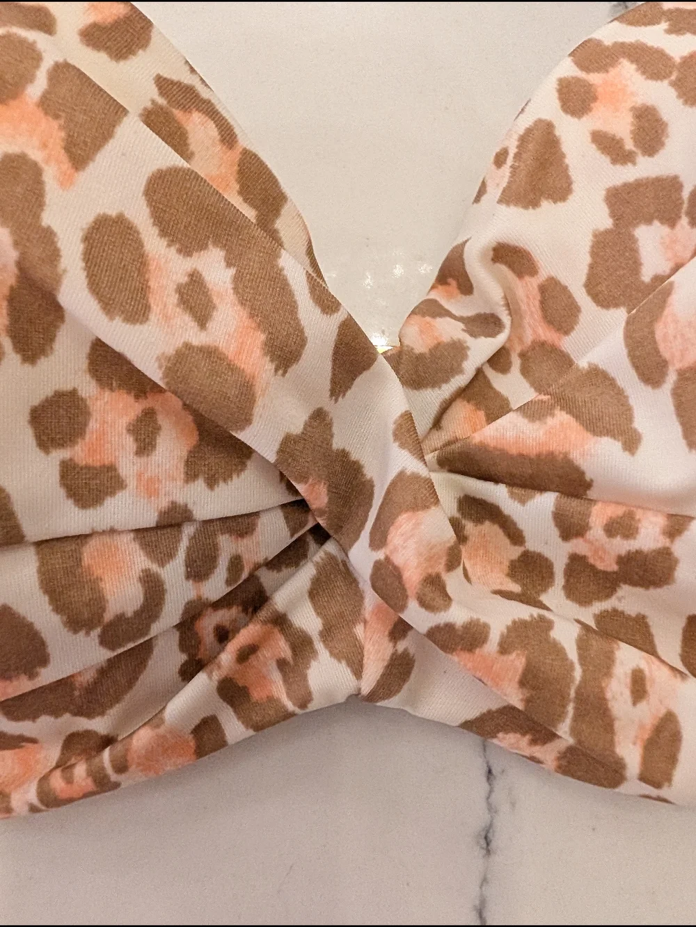 Victoria's Secret Leopard Print Push-up Strapless Bandeau Bathingsuit Top - 36B